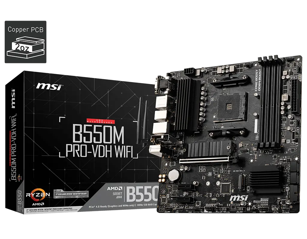 Дънна платка, MSI B550M PRO-VDH WIFI /AM4