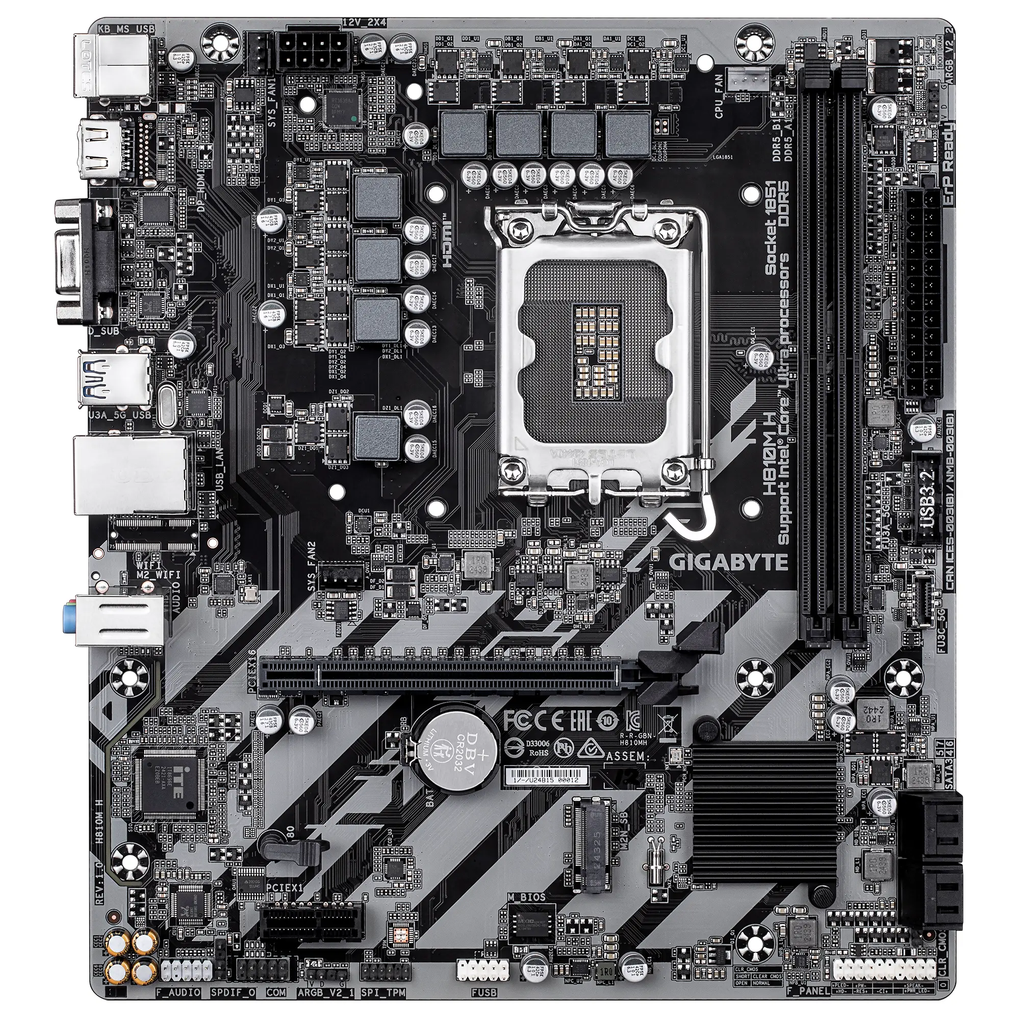 Placă de bază GIGABYTE H810M H, LGA 1851