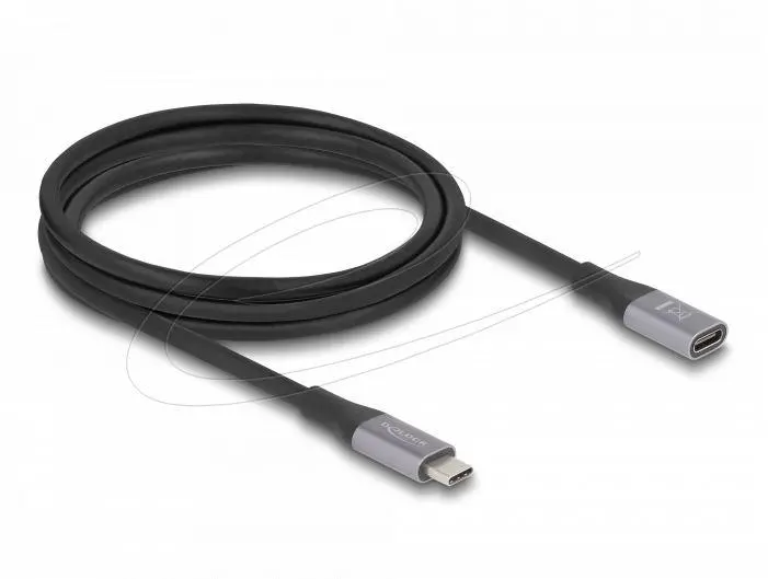 Delock Καλώδιο προέκτασης USB-C, 40 Gbps, PD 240W, 2 μ, γκρι