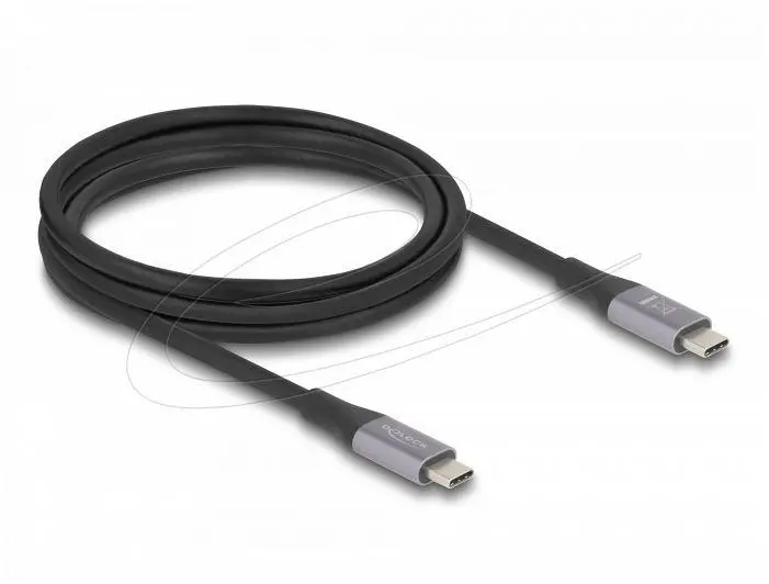 Delock Кабел E-Marker, USB-C, 240W, 2 m, сив