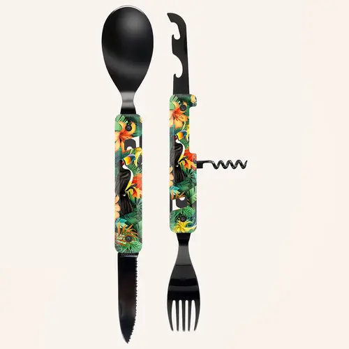 Комплект за хранене Akinod Multifunction Cutlery 13H25, Toucan