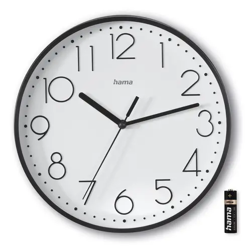 HAMA Ceas de perete "Salina", silențios Ø 22 cm, negru - 4