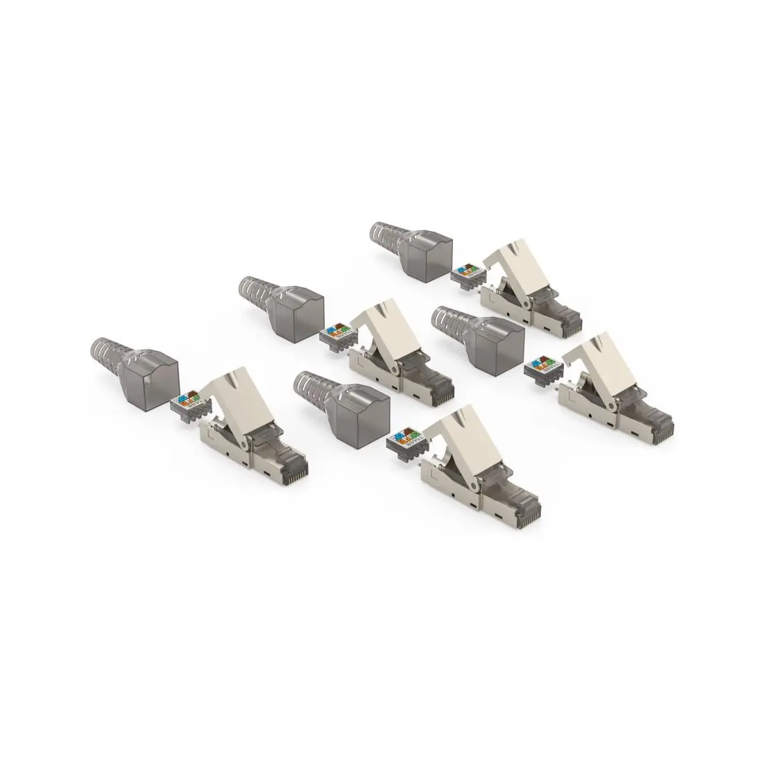 HAMA Σετ συνδέσμων δικτύου, CAT 6a, 10 Gbit/s, θωρακισμένοι, εγκατάσταση χωρίς εργαλεία, 5 τεμ