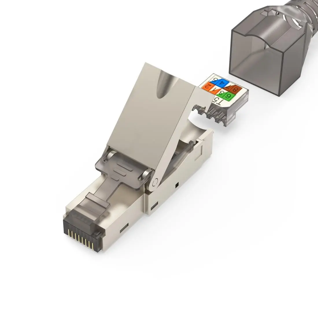 HAMA Комплект мрежови конектори, CAT 6a, 10 Gbit/s, екраниран, инсталиране без инструменти, 5 бр - image 3