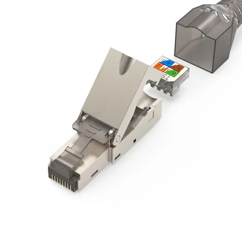 HAMA Set de conectori de rețea, CAT 6a, 10 Gbit/s, ecranați, instalare fără scule, 5 buc - 4