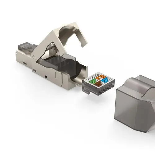 HAMA Set de conectori de rețea, CAT 6a, 10 Gbit/s, ecranați, instalare fără scule, 5 buc - 5
