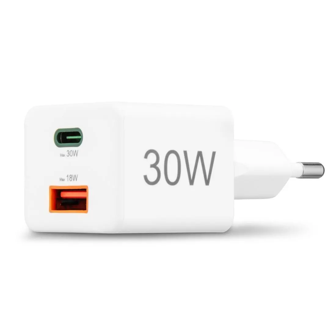 HAMA Бързо мини Gan зарядно, 30 W, 1x USB-C, 1x USB-A, PD, бял - image 12