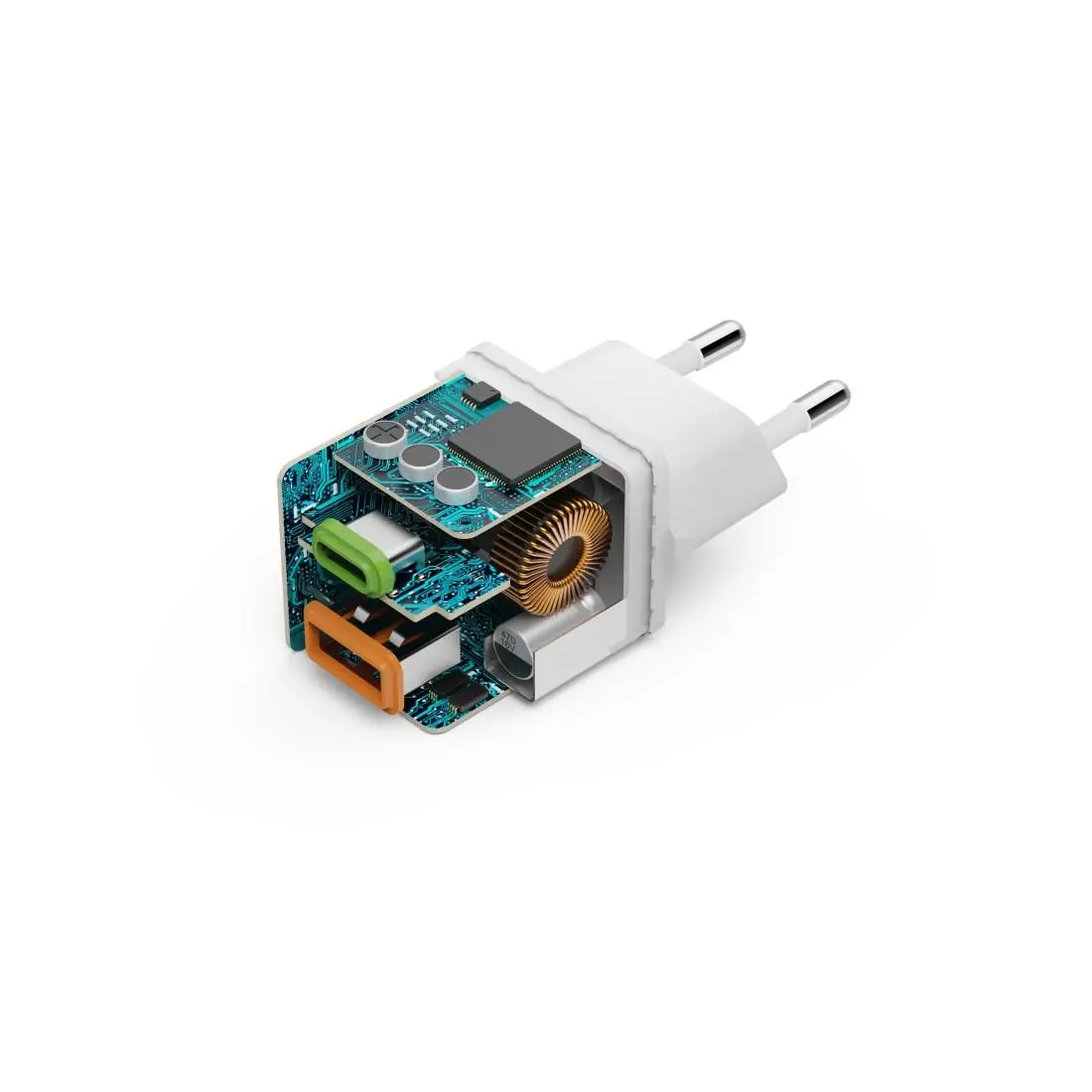 HAMA Бързо мини Gan зарядно, 30 W, 1x USB-C, 1x USB-A, PD, бял - image 15
