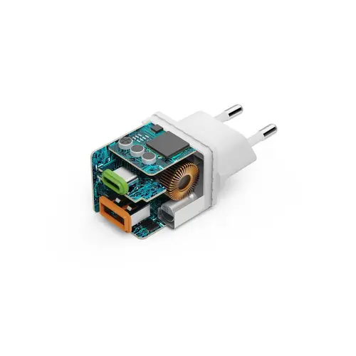 HAMA Бързо мини зарядно, 30 W, 1x USB-C, 1x USB-A, PD, бял - 16