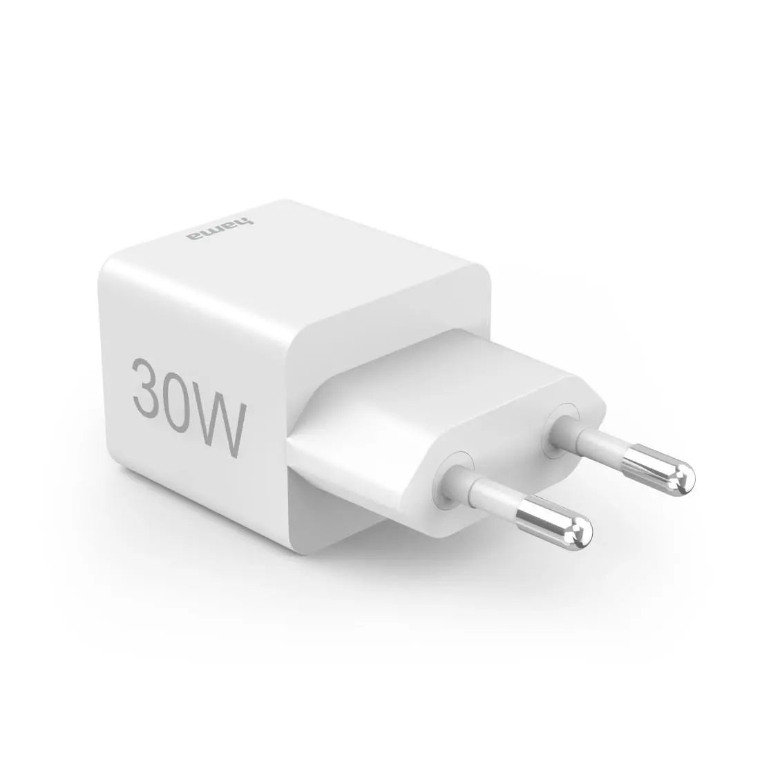 HAMA Бързо мини Gan зарядно, 30 W, 1x USB-C, 1x USB-A, PD, бял - image 2