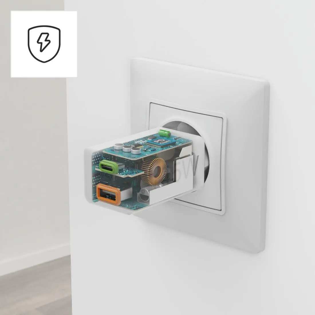 HAMA Бързо мини зарядно, 45 W, 1x USB-C - 1x USB-A, PD, бяло - image 20