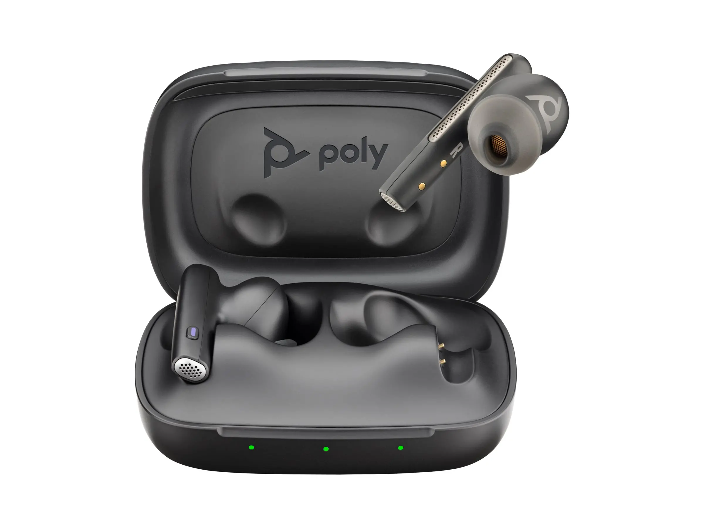 HP Poly Voyager Free 60 UC M Carbon Black Earbuds +BT700 USB-C Adapter +Basic Charge Case - image 3