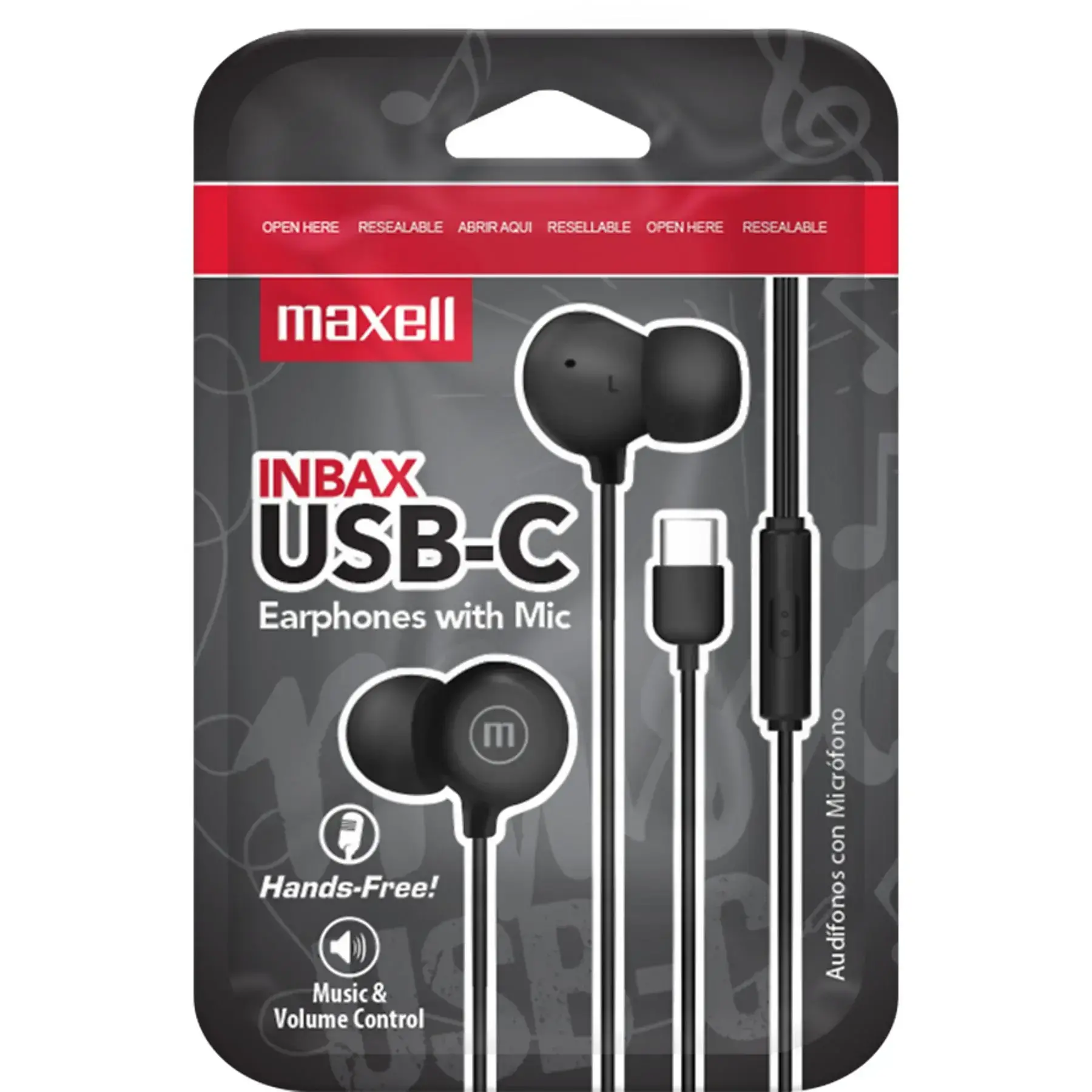 Ακουστικά ear buds με μικρόφωνο MAXELL IN-BAX, USB-C