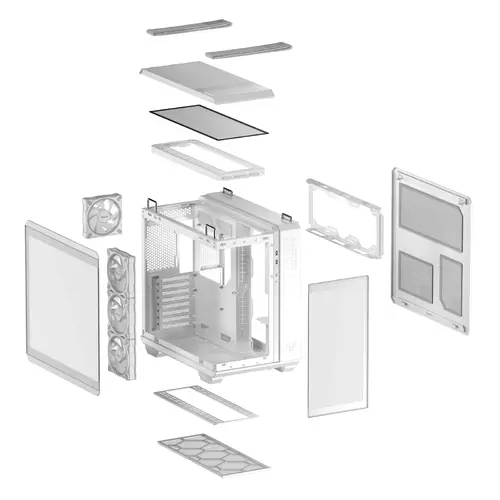 Кутия за компютър, Asus TUF Gaming GT502 Horizon TG White - 14