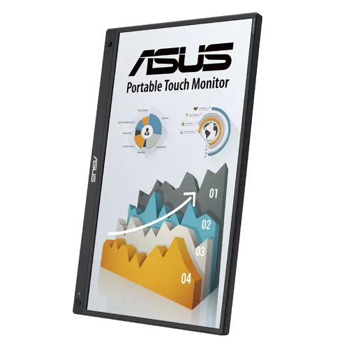 Монитор, Asus ZenScreen Touch MB16AMTR portable monitor, 16 '' FHD (1920 x 1080), IPS, 10-point touch, 250 cd/m2,Built-in Battery, Hybrid Signal Solution, Mini-HDMI, ergo kickstand, tripod socket, ASUS Flicker Free and Low Blue Light technologies, 2 x1w, Black - image 4