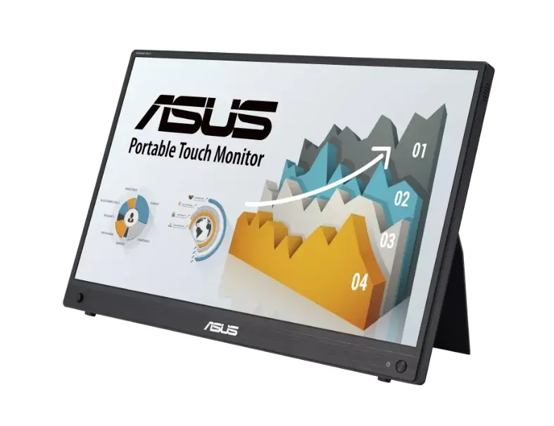 Монитор, Asus ZenScreen Touch MB16AMTR portable monitor, 16 '' FHD (1920 x 1080), IPS, 10-point touch, 250 cd/m2,Built-in Battery, Hybrid Signal Solution, Mini-HDMI, ergo kickstand, tripod socket, ASUS Flicker Free and Low Blue Light technologies, 2 x1w, Black - image 6