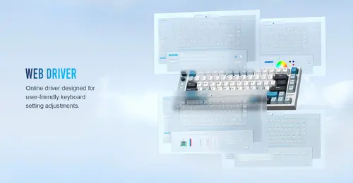 Lamzu професионална геймърска механична клавиатура Professional Gaming Mechanical Keyboard JET 75 - 8K, Magnetic Gateron Jade Switches - White/Blue - image 10