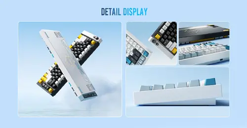 Lamzu професионална геймърска механична клавиатура Professional Gaming Mechanical Keyboard JET 75 - 8K, Magnetic Gateron Jade Switches - White/Blue - image 13