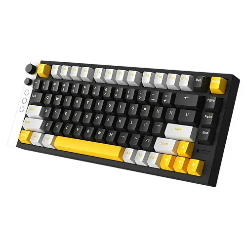 Lamzu професионална геймърска механична клавиатура Professional Gaming Mechanical Keyboard JET 75 - 8K, Magnetic Gateron Jade Switches - Black/Yellow - image 1