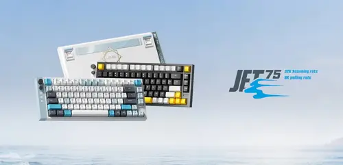 Lamzu професионална геймърска механична клавиатура Professional Gaming Mechanical Keyboard JET 75 - 8K, Magnetic Gateron Jade Switches - Black/Yellow - image 4