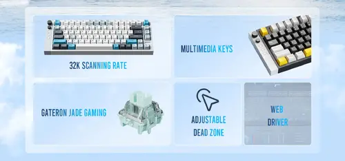 Lamzu професионална геймърска механична клавиатура Professional Gaming Mechanical Keyboard JET 75 - 8K, Magnetic Gateron Jade Switches - Black/Yellow - image 5