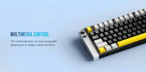 Lamzu професионална геймърска механична клавиатура Professional Gaming Mechanical Keyboard JET 75 - 8K, Magnetic Gateron Jade Switches - Black/Yellow - image 8