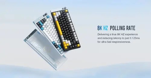 Lamzu професионална геймърска механична клавиатура Professional Gaming Mechanical Keyboard JET 75 - 8K, Magnetic Gateron Jade Switches - Black/Yellow - image 9