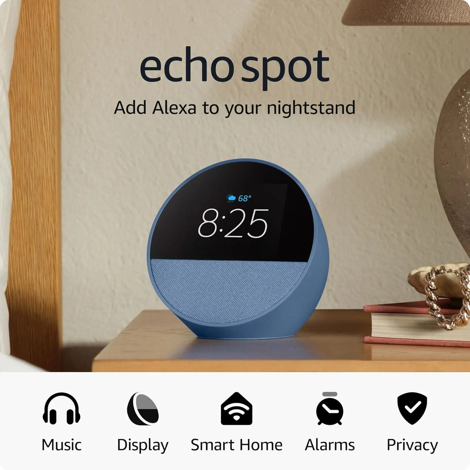 Смарт часовник Amazon Echo Spot 2024 , гласов асистент, Blue - image 2