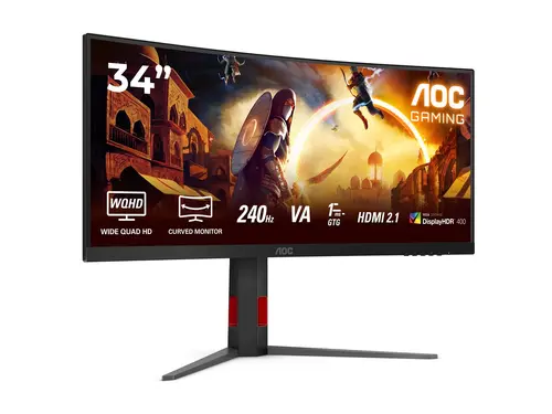 Монитор, AOC CU34G4Z, 34" Curved 1500R, VA, WLED, 3440x1440@240Hz, 1ms GtG, 0.3ms MPRT, 450cd m/2, 2500:1, 80M:1 DCR, Adaptive Sync, FlickerFree, Low Blue Light, Tilt, Height Adjust, Pivot, Swivel, 2xHDMI, DP, USB hub - image 8