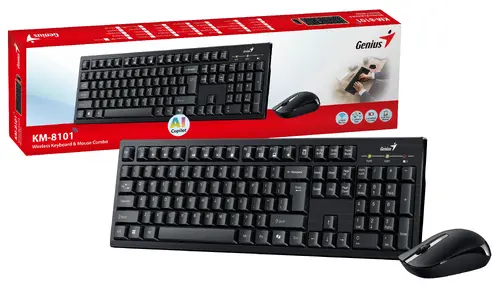 Genius клавиатура и мишка Wireless Keyboard and Mouse - KM-8101 Black - AI, BG, 2.4GHZ - image 2