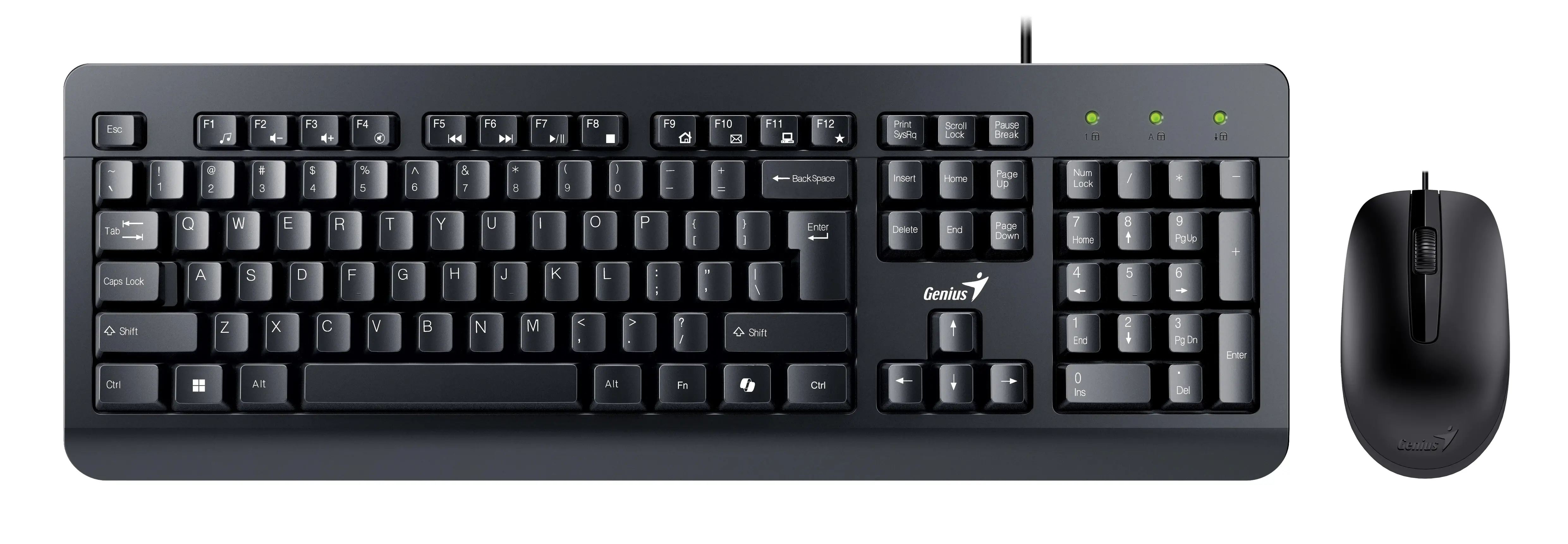 Genius клавиатура и мишка Keyboard and Mouse - KM-160 Black - AI, BG, USB - image 1