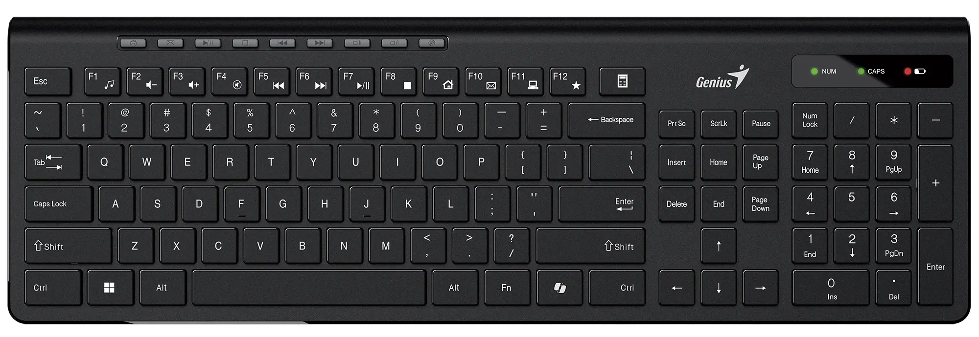 Genius клавиатура кирилизирана безжична Wireless Slim Keyboard SlimStar 7230 Black - AI, BG, 2.4Ghz - image 2