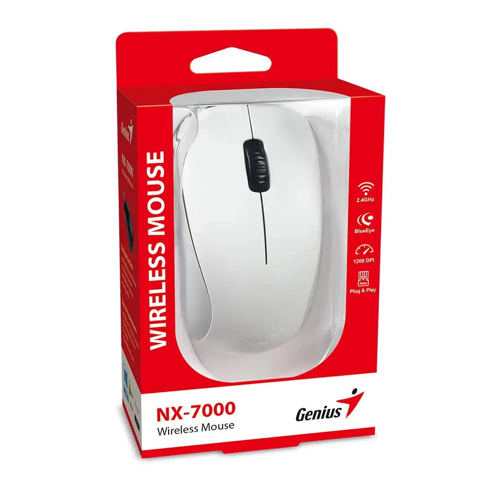 Genius безжична мишка Wireless Mouse - NX-7000 White - 2.4GHz - image 5