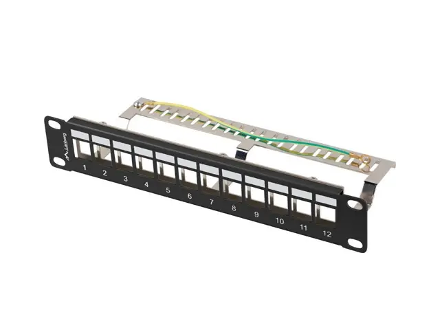 Пач панел, Lanberg patch panel blank 12 port 1U 10" ftp for keystone modules black v2