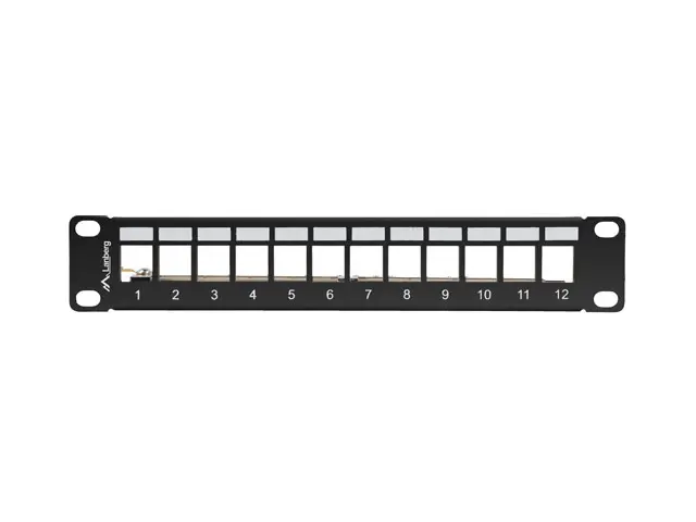 Пач панел, Lanberg patch panel blank 12 port 1U 10" ftp for keystone modules black v2 - image 2