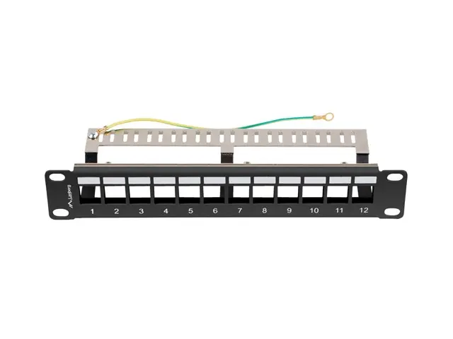 Пач панел, Lanberg patch panel blank 12 port 1U 10" ftp for keystone modules black v2 - image 3