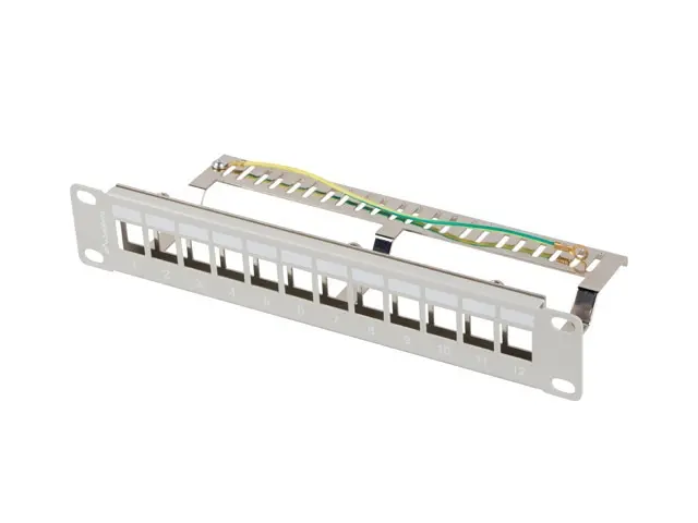 Пач панел, Lanberg patch panel blank 12 port 1U 10" ftp for keystone modules grey v2