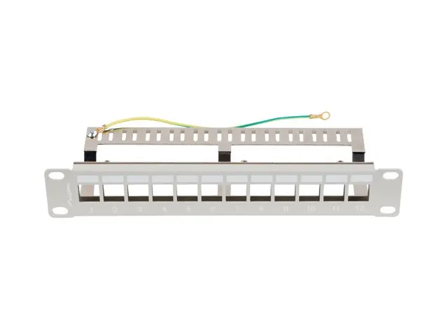 Пач панел, Lanberg patch panel blank 12 port 1U 10" ftp for keystone modules grey v2 - image 1