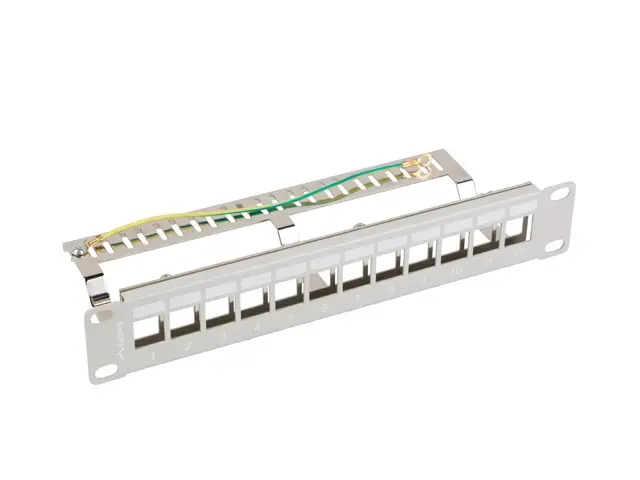 Пач панел, Lanberg patch panel blank 12 port 1U 10" ftp for keystone modules grey v2 - image 2