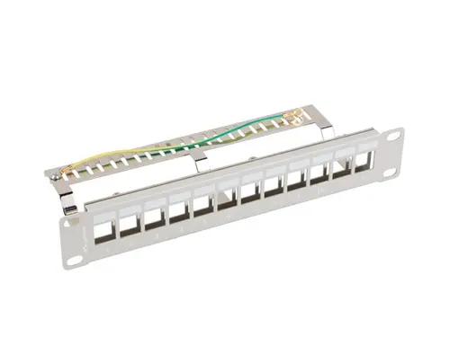 Patch panel, Lanberg patch panel κενό 12 θυρών 1U 10" FTP για μονάδες keystone, γκρι v2 - 3