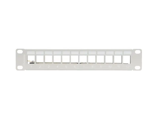 Пач панел, Lanberg patch panel blank 12 port 1U 10" ftp for keystone modules grey v2 - image 3
