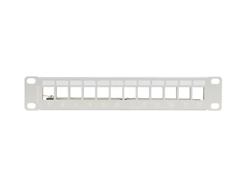 Patch panel, Lanberg patch panel κενό 12 θυρών 1U 10" FTP για μονάδες keystone, γκρι v2 - 4