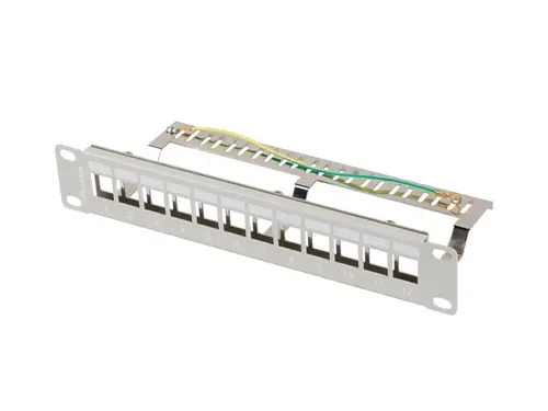 Patch panel, Lanberg patch panel gol 12 porturi 1U 10" FTP pentru module keystone, gri v2 - 1
