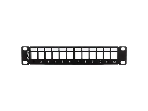 Patch panel, Lanberg patch panel blank 12 θυρών 1U με organizer για μονάδες keystone, μαύρο - 2
