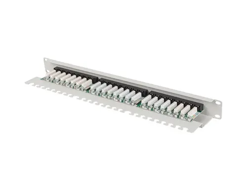 Пач панел, Lanberg patch panel 24 port 1U 19" CAT.5e utp with cable organizer grey - image 4