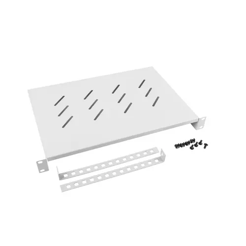 Accesoriu, Lanberg 19" fixed shelf 1U / 483x300mm, capacitate maximă de încărcare până la 25kg, gri - 1