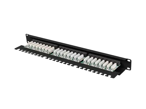 Пач панел, Lanberg patch panel 24 port 1U 19" CAT.6 utp with cable organizer black - image 3