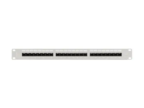 Patch panel, Lanberg patch panel 24 θυρών 1U 19" CAT.6 UTP με οργανωτή καλωδίων γκρι - 2
