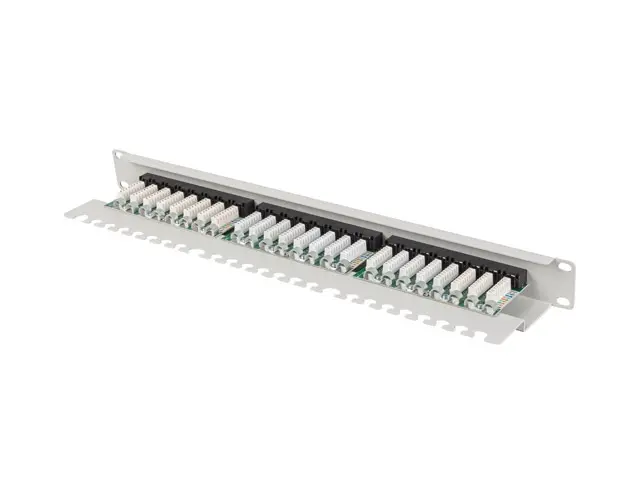 Пач панел, Lanberg patch panel 24 port 1U 19" CAT.6 utp with cable organizer grey - image 2