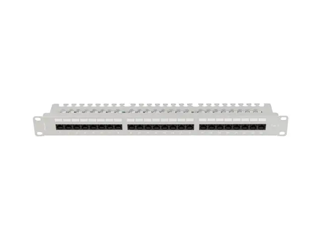 Пач панел, Lanberg patch panel 24 port 1U 19" CAT.6 utp with cable organizer grey - image 4